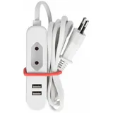 Perel STECKDOSENLEISTE MIT 1 EUROSTECKER UND 2 USB-PORTS - IDEAL FÜR UNTERWEGS