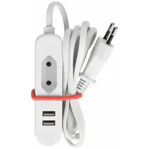 Perel STECKDOSENLEISTE MIT 1 EUROSTECKER UND 2 USB-PORTS - IDEAL FÜR UNTERWEGS
