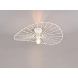 meineWunschleuchte Ausgefallene LED Deckenleuchte Lampenschirm Weißer Draht, Ø 60cm