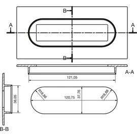 estamp Muschelgriff rechteckig - weiß matt lackiert