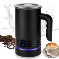 HOTUT Elektrischer Automatischer Milchschäumer,4 in 1 Milchaufschäumer, 430 ml Edelstahl Milchaufschäumer, 400W Geräuschloser Milchschäumer für Milch Kaffee heiße Schokolade