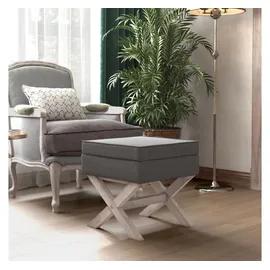 vidaXL Hocker mit Stauraum Dunkelgrau 45x45x49 cm Stoff