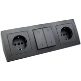 McPower Steckdosenblock Flair 2-Fach Schalter, anthrazit