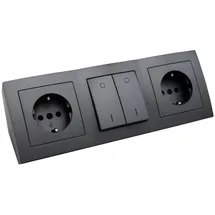 McPower Steckdosenblock Flair 2-Fach Schalter, anthrazit