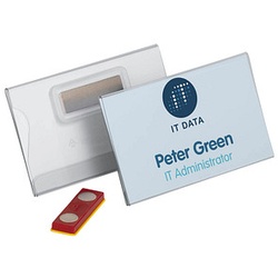 25 DURABLE Namensschilder mit Magnet 9,0 x 5,4 cm