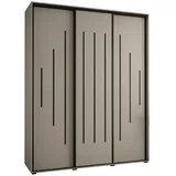 möbel kryspol Schwebetürenschrank Dakota 200 x 235,2 x 60 cm Schwarz