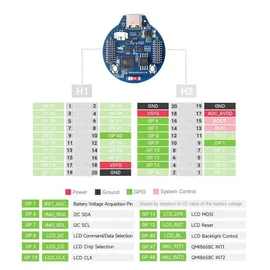 Waveshare ESP32-S3, 1.28 Zoll IPS LCD, WiFi / BT, 240x240, 6-Achsen IMU, 32-bit LX7 Dual-core, rund