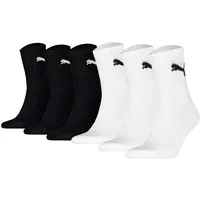 Puma Short Crew Tennissocken 6er Pack Weiß/Schwarz 39-42
