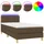 vidaXL Boxspringbett mit Matratze & LED Dunkelbraun 100x200 cm Stoff