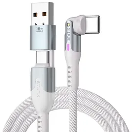 Statik PowerPivot Pro rotating 2-in-1 USB-C Cable White 2m