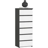akord furniture factory Kommode 40 x 109 x 35 cm Graphitgrau / Weiß