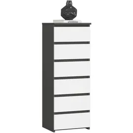 akord furniture factory Kommode 40 x 109 x 35 cm Graphitgrau / Weiß