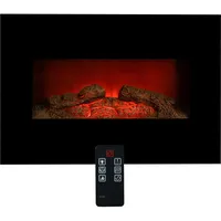 Classic Fire Memphis Elektrokamin mit Heizung - Elektroheizung 1800W - Kaminofen mit Fernbedienung und Timer - Elektroherd mit LED-Flammen - Wandmontage - Schwarz