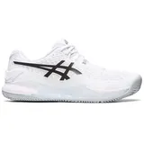 Asics Herren Gel-Resolution 9 Clay Sneaker, White/Black, 42.5 EU