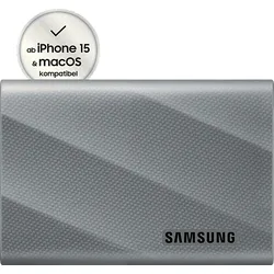 SAMSUNG T9 PC/Mac Festplatte, 2 TB SSD, extern, Grau
