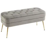 Flieks Polsterbank (1-St., mit Stauraum), Sitzbank Polsterhocker Bettbank Esszimmerstuhl Samt 104x40x51cm grau