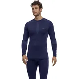 Baselayer-Shirt Round Neck M L/s Sh Funktionsmaterial schnelltrocknend 1 Stück Blau Space Blue 6116 S