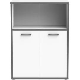 Forte Bücherregal 84,5 x 41,5 x 115,1 cm Weiß/Grau