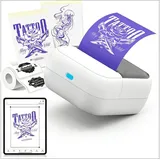 Luckice Tragbarer Thermodrucker Mini-Drucker Schablonendrucker Etikettendrucker, (Barcode-Drucker, Fotodrucker mit Bluetooth-Verbindung, große Auswahl an Grafik- und Textvorlagen) weiß