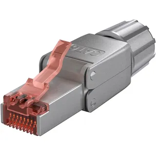 goobay 65940 CAT6 RJ45 Stecker/feldkonfektionierbarer Netzwerkstecker 10 Gbits/werkzeuglose Montage/CAT 6 STP Stecker mit vergoldeten Kontakten