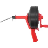 Mehrzweck-rohrreiniger Aus Manganstahl Mit Feder, Abflussreiniger Für Küche Und Bad, Rot, 10 M / 32,8 Ft.