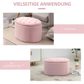 Homcom Sitzbank mit Stauraum Polyester Rosa 71 x 52 x 42 cm
