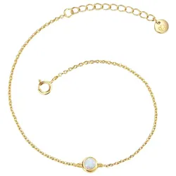 Glanzstücke München Armband aus Sterling Silber in gelbgold mit Opal (synth.) 17,0 cm Basislänge + 3,0 Verlängerung Damen 
