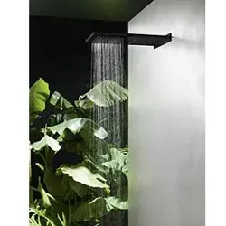 Herzbach Deep Black Kopfbrause 23.661600.2.12 schwarz matt, 537x165mm, zur Wandmontage