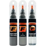 FIRANTO Lackstift Autolack Reparaturset für Volvo 31664860 Light Grey - 3-in-1 Autolack Kratzer Reparaturstift 15ml Grundierung, Klarlack