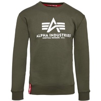 Alpha Industries Herren Basic Pullover Sweatshirt, Blickdicht, Dunkel-Oliv (178302-142), XS