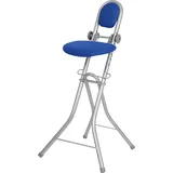 Ribelli Bügelstehhilfe Stehhilfe Stehstuhl 6-Fach höhenverstellbar klappbar Bügelstuhl Stehsitz ergonomisches Sitzen - Stehsitz zum Bügeln mit Rückenlehne Blau