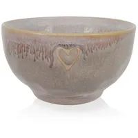 Mea-Living STONEWARE Schale sand Herz, handgemachtes Steingut, 450 ml,