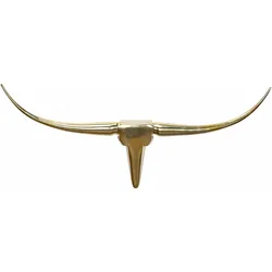 FineBuy Deko Geweih Bull M Aluminium Design Hörner 100cm Wanddekoration Gold