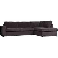 Woood Ecksofa Thomas Cord, rechts Dunkelgrau