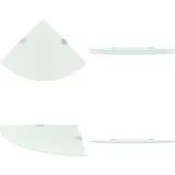 Eckregale 2 Stk. Mit Verchromten Halterungen Glas Weiß 25x25 Cm - Wandregal - Eckregal - Glasregal - Wohnwandregal - Küchenregal - Home & Living