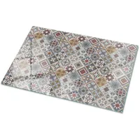 Tulup Tischplatte Grau, Mehrfarbig, Glas 100x70x0.4 cm Esszimmer, Tische,