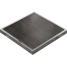 GGM Möbel BRASIL | Gastro Tischplatte | B:T 70 x 70 cm | Wenge | Chrom Rand | Quadratisch