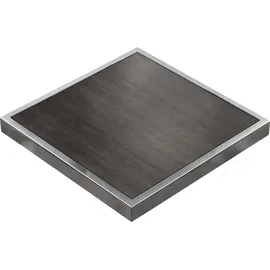 GGM Möbel BRASIL | Gastro Tischplatte | B:T 70 x 70 cm | Wenge | Chrom Rand | Quadratisch