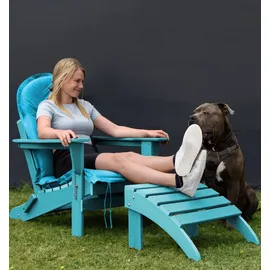 ASPERO Gartenstuhl Adirondack 75 x 75 x 83 cm grau/türkis