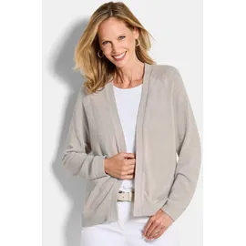 GOLDNER Strickjacke mit Strickbandblende Grau 48