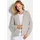 GOLDNER Strickjacke mit Strickbandblende Grau 48