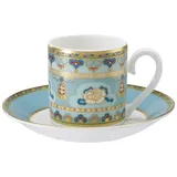 Villeroy & Boch Tasse Samarkand Aquamarin Espressotasse mit Untertasse 50 ml 2 x)