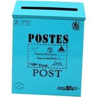 LOVIVER Stil Briefkasten Postkasten Mailbox Zeitungsbox, Blau