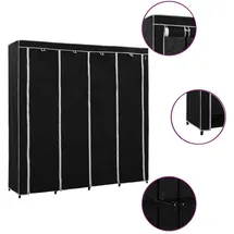 vidaXL Kleiderschrank Lyndel 175 x 170 x 45 cm Schwarz