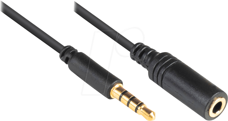 GC AS-35V4B1 - Audio Kabel, 3,5 mm 4-Pol Klinkenstecker auf Kupplung, 1,0 m