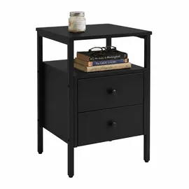Relaxdays Nachtschrank 2 Schubladen 40 x 40 x 61 cm Schwarz