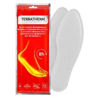 TerraTherm Wärmepads Wärmesohlen, Größe 36-38 (S), 8h Wärme, Sohlenwärmer, Einlegesohle, 5 Paar