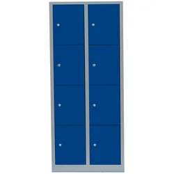 8 Fächer Schließfachschrank Komfort Wertfachschrank Fächerschrank Spind Lichtgrau/Enzianblau 523421