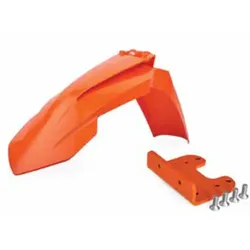 POLISPORT Orangefarbener, neu gestalteter vorderer Kotflügel mit KTM-Adapter