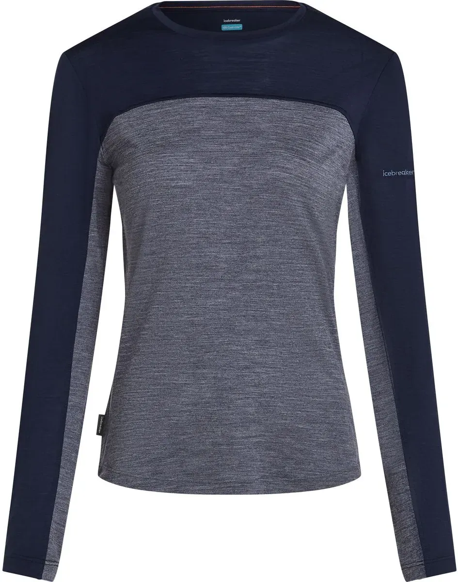 Icebreaker Women Merino Blend 125 Cool-lite Sphere Long Sleeve Tee Colour Block midnnavy hthr/midnnavy/cb (0L4) S